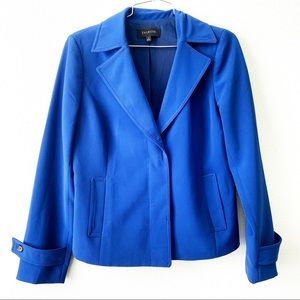 TALBOTS blue button up blazer jacket outerwear NWOT 4 pockets
